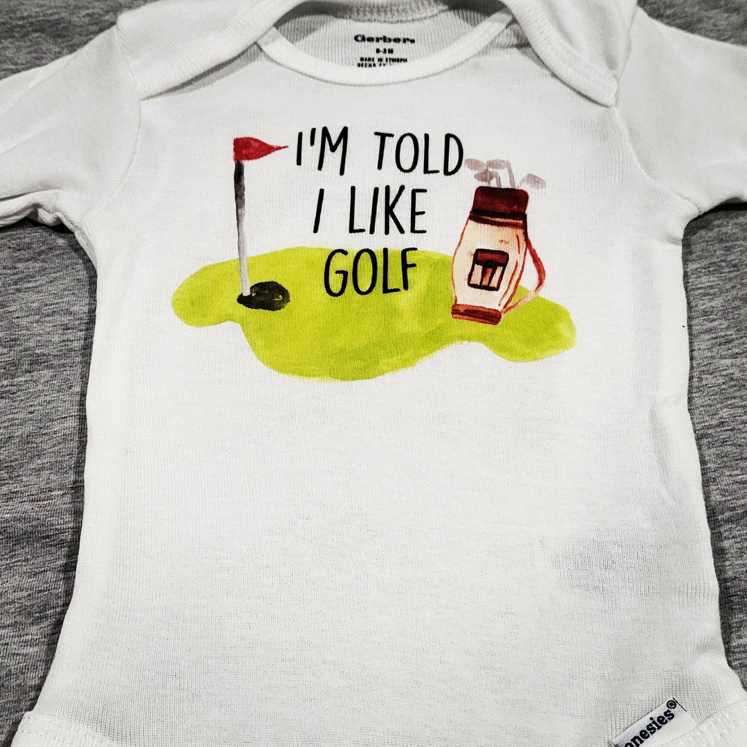 I Love Golf - Baby Boy Girl Clothes Infant Bodysuit Funny Cute Newborn Onesie