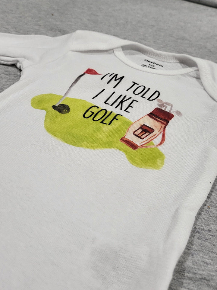 I Love Golf - Baby Boy Girl Clothes Infant Bodysuit Funny Cute Newborn Onesie