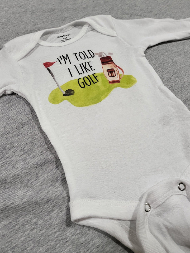 I Love Golf - Baby Boy Girl Clothes Infant Bodysuit Funny Cute Newborn Onesie