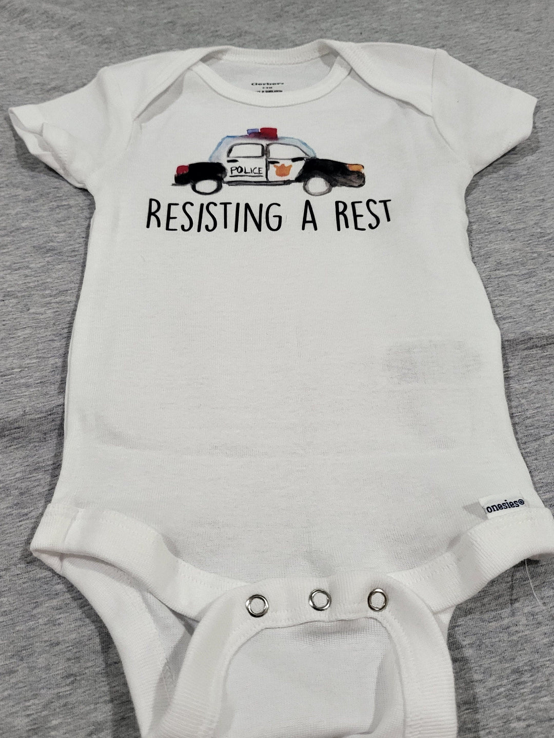 Police Resisting - Baby Boy Girl Clothes Infant Bodysuit Funny Cute Newborn Onesie