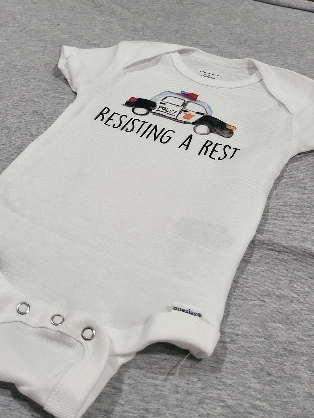 Police Resisting - Baby Boy Girl Clothes Infant Bodysuit Funny Cute Newborn Onesie