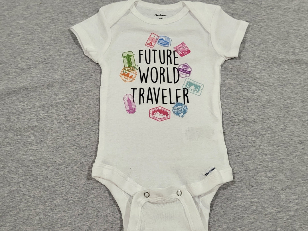 Traveler Stamps - Baby Boy Girl Clothes Infant Bodysuit Funny Cute Newborn Onesie