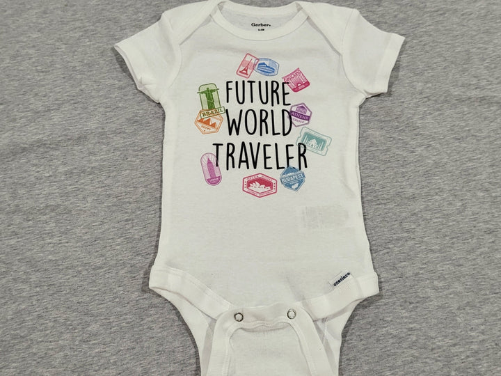 Traveler Stamps - Baby Boy Girl Clothes Infant Bodysuit Funny Cute Newborn Onesie