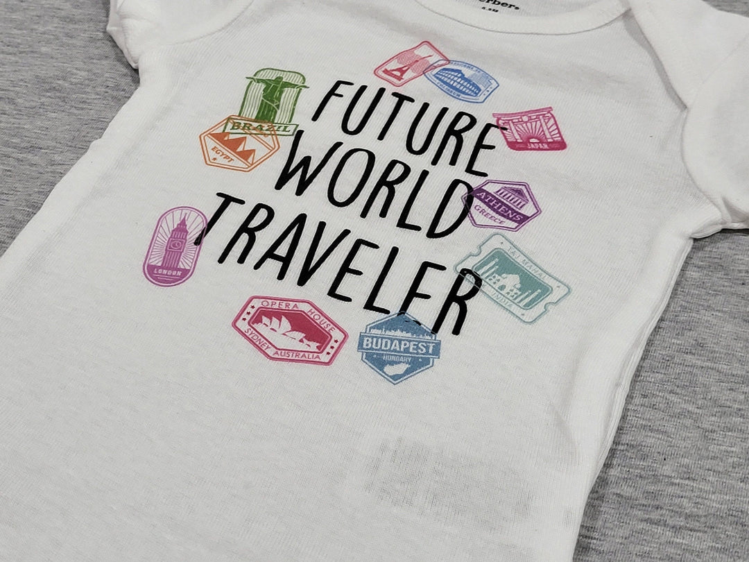 Traveler Stamps - Baby Boy Girl Clothes Infant Bodysuit Funny Cute Newborn Onesie