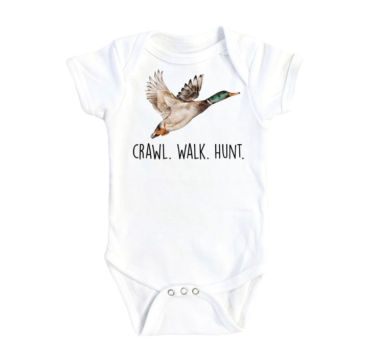 Duck Hunting Crawl - Baby Boy Girl Clothes Infant Bodysuit Funny Cute Newborn Onesie