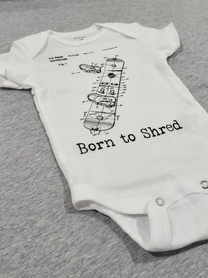 Snowboarding Patent - Baby Boy Girl Clothes Infant Bodysuit Funny Cute Newborn Onesie