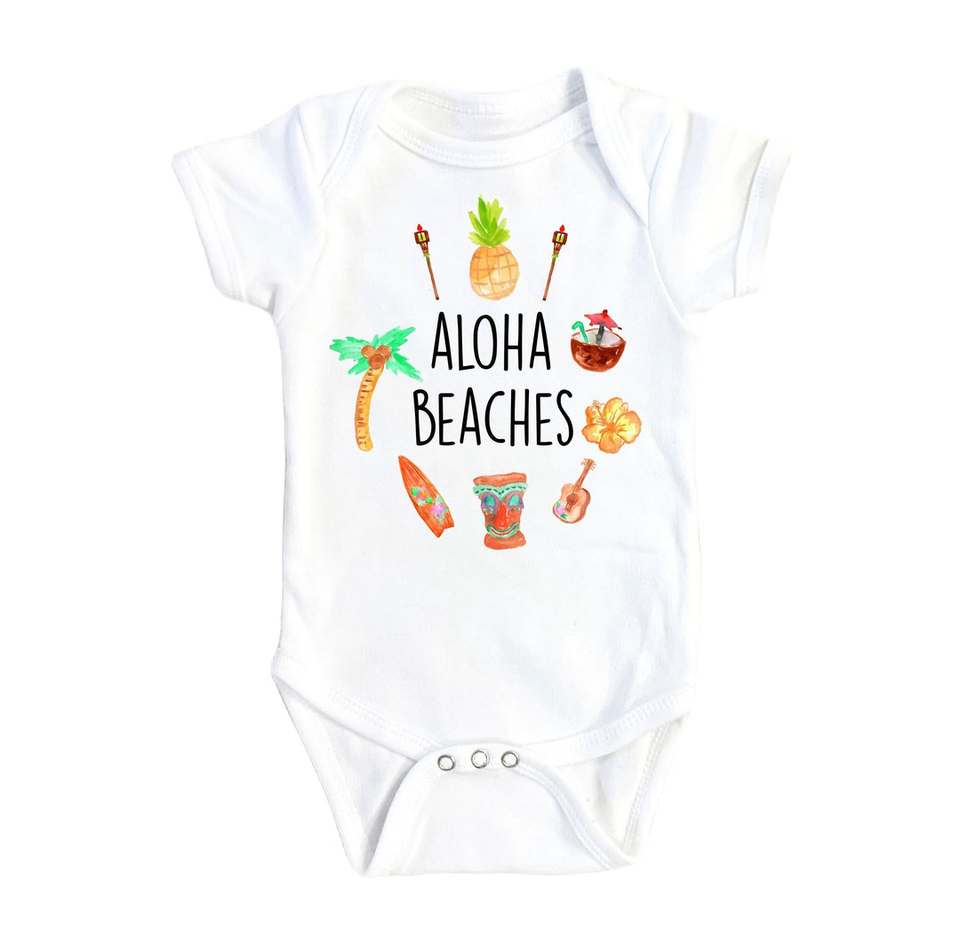 Aloha Beaches - Baby Boy Girl Clothes Infant Bodysuit Funny Cute Newborn Onesie