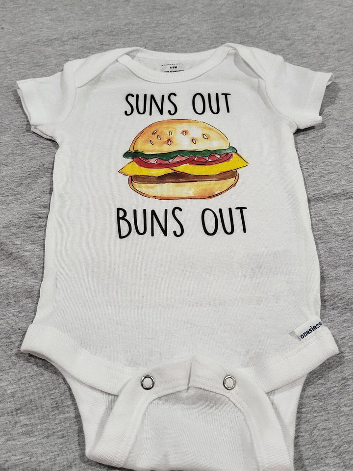 Burger Bbq - Baby Boy Girl Clothes Infant Bodysuit Funny Cute Newborn Onesie