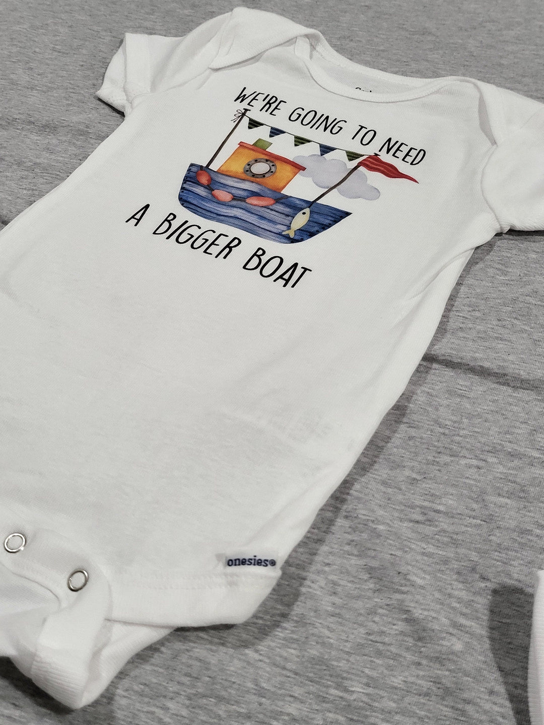 Bigger Boat Shark - Baby Boy Girl Clothes Infant Bodysuit Funny Cute Newborn Onesie