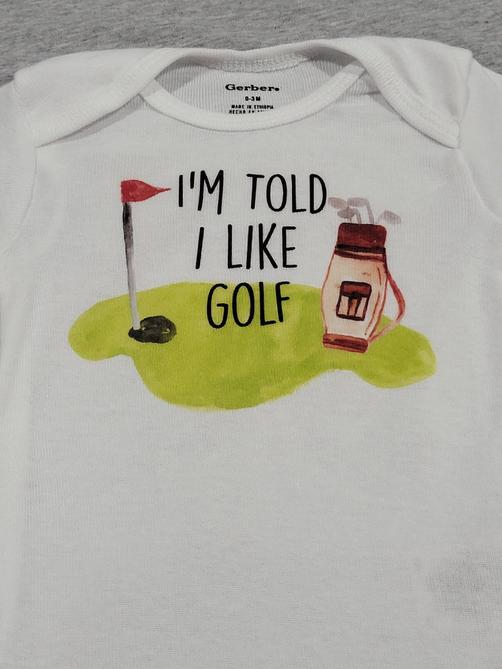 I Love Golf - Baby Boy Girl Clothes Infant Bodysuit Funny Cute Newborn Onesie