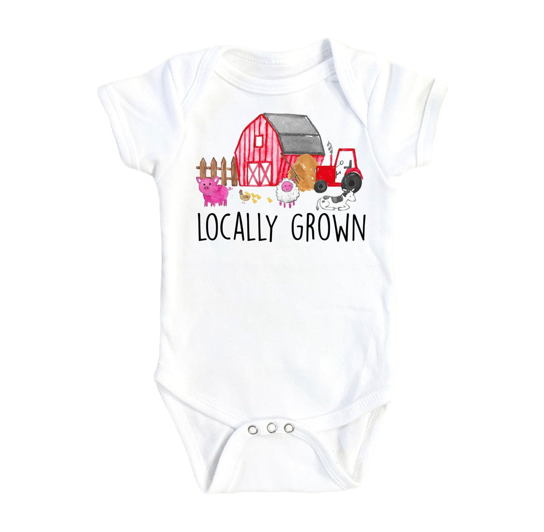 Farm Locally Grown - Baby Boy Girl Clothes Infant Bodysuit Funny Cute Newborn Onesie