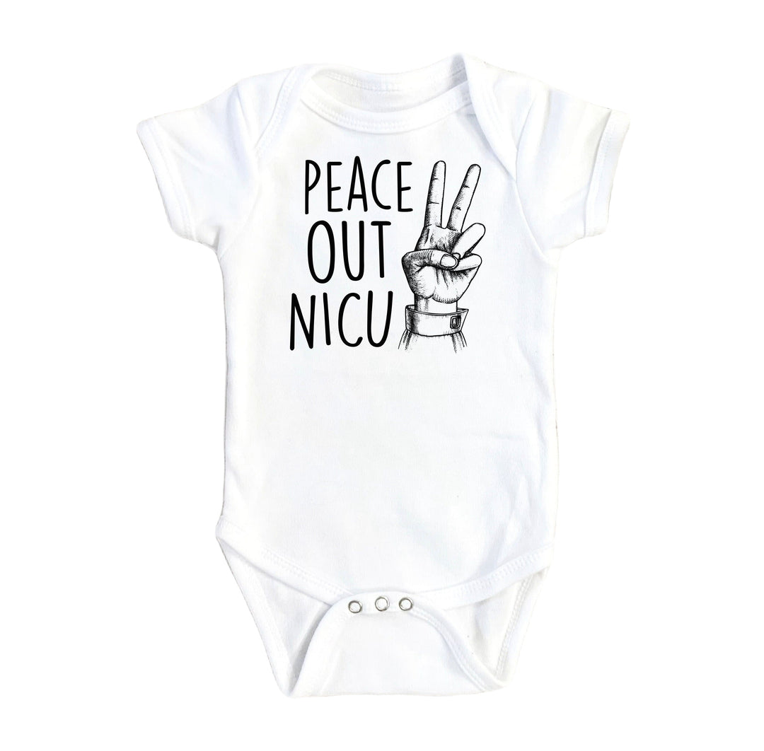 Nicu Peace Out - Baby Boy Girl Clothes Infant Bodysuit Funny Cute Newborn Onesie