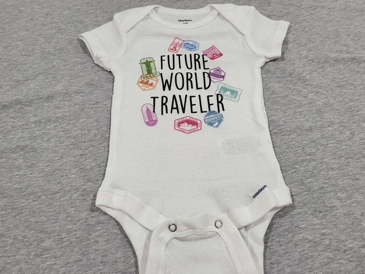 Traveler Stamps - Baby Boy Girl Clothes Infant Bodysuit Funny Cute Newborn Onesie