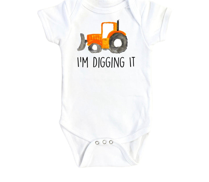 Construction Dig - Baby Boy Girl Clothes Infant Bodysuit Funny Cute Newborn Onesie