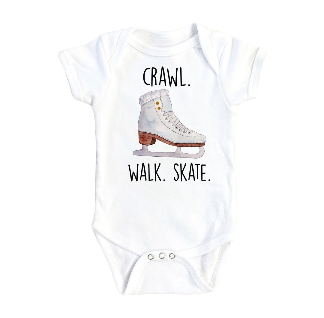 Ice Skater Crawl - Baby Boy Girl Clothes Infant Bodysuit Funny Cute Newborn Onesie