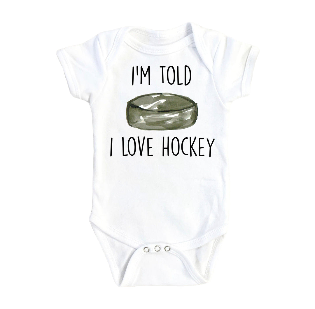 Hockey Love - Baby Boy Girl Clothes Infant Bodysuit Funny Cute Newborn Onesie