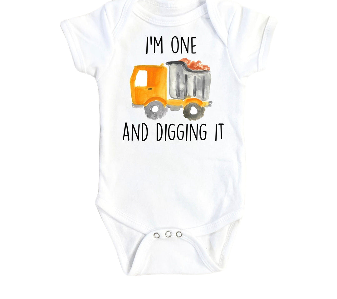 Dump Truck One - Baby Boy Girl Clothes Infant Bodysuit Funny Cute Newborn Onesie