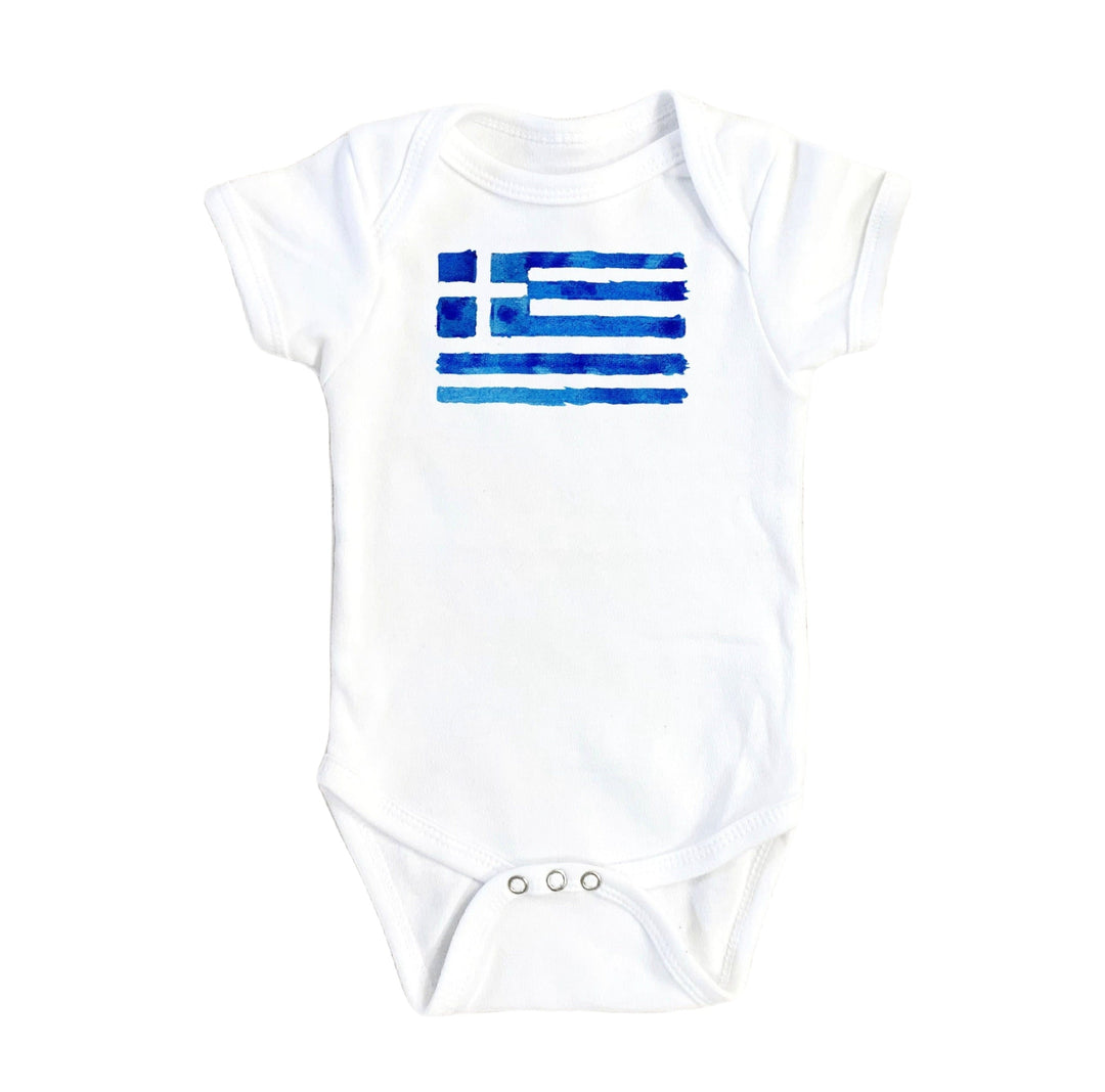 Greek Flag - Baby Boy Girl Clothes Infant Bodysuit Funny Cute Newborn Onesie