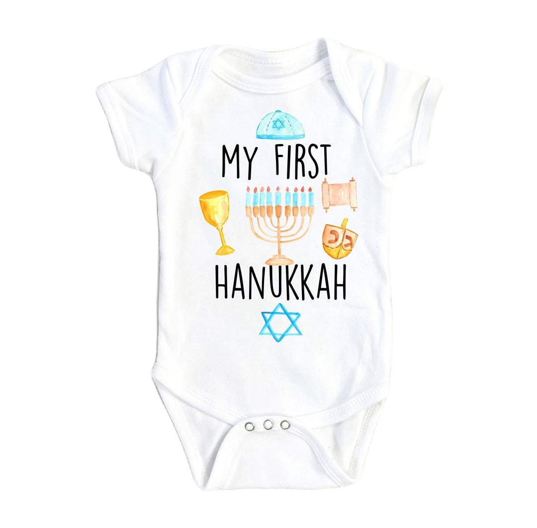 Hannukah First - Baby Boy Girl Clothes Infant Bodysuit Funny Cute Newborn Onesie