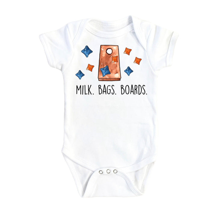 Cornhole Milk Bags - Baby Boy Girl Clothes Infant Bodysuit Funny Cute Newborn Onesie