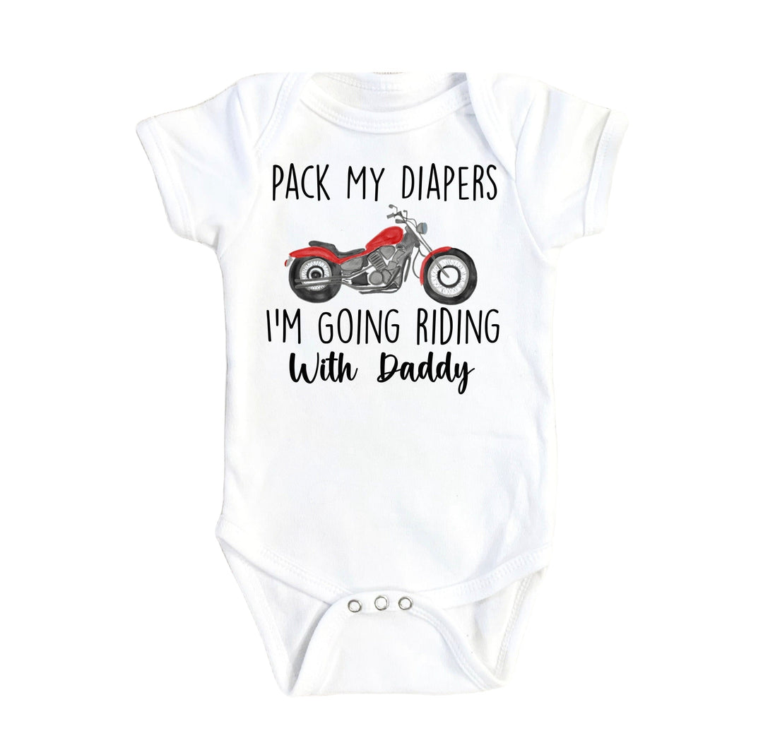 Motorcycle Diaper - Baby Boy Girl Clothes Infant Bodysuit Funny Cute Newborn Onesie