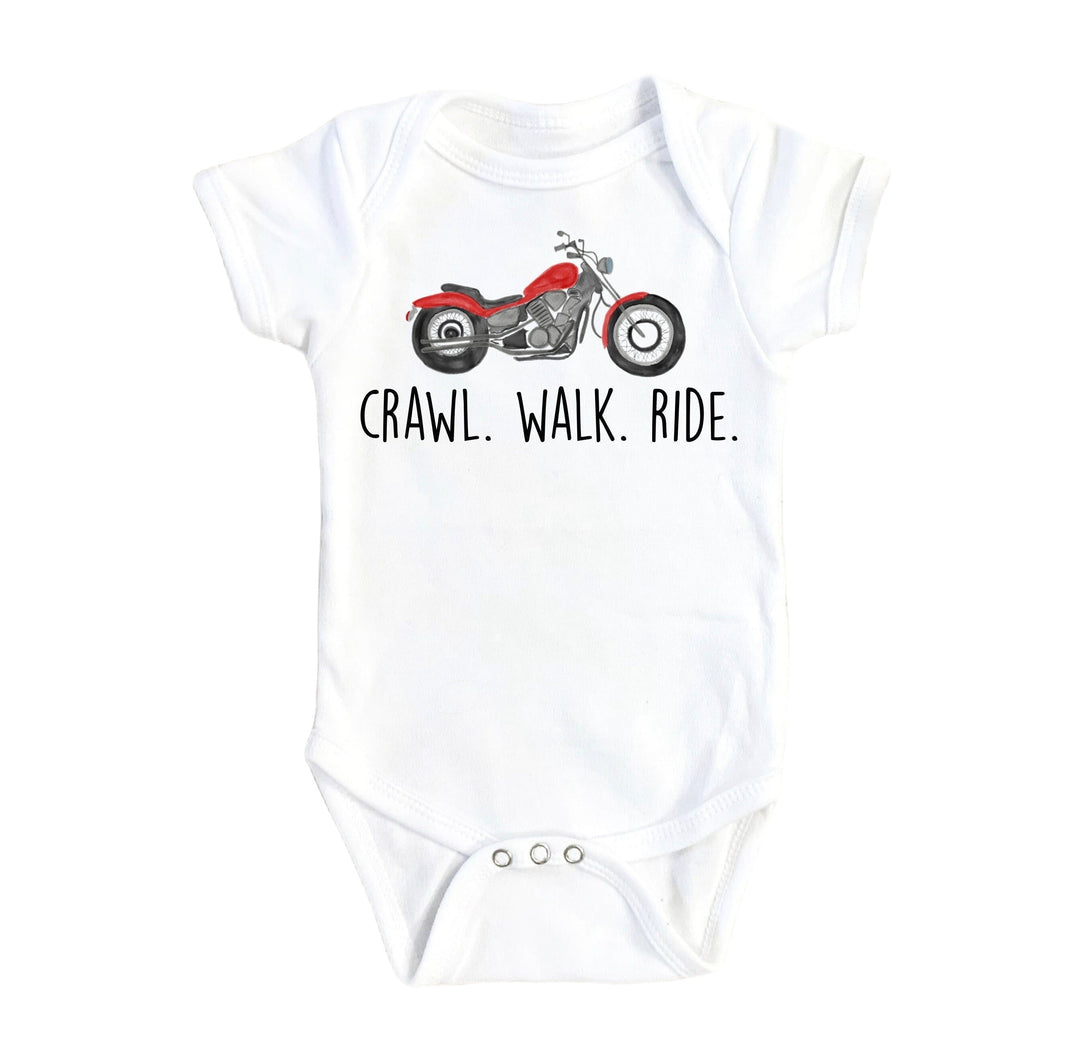 Motorcycle Walk - Baby Boy Girl Clothes Infant Bodysuit Funny Cute Newborn Onesie