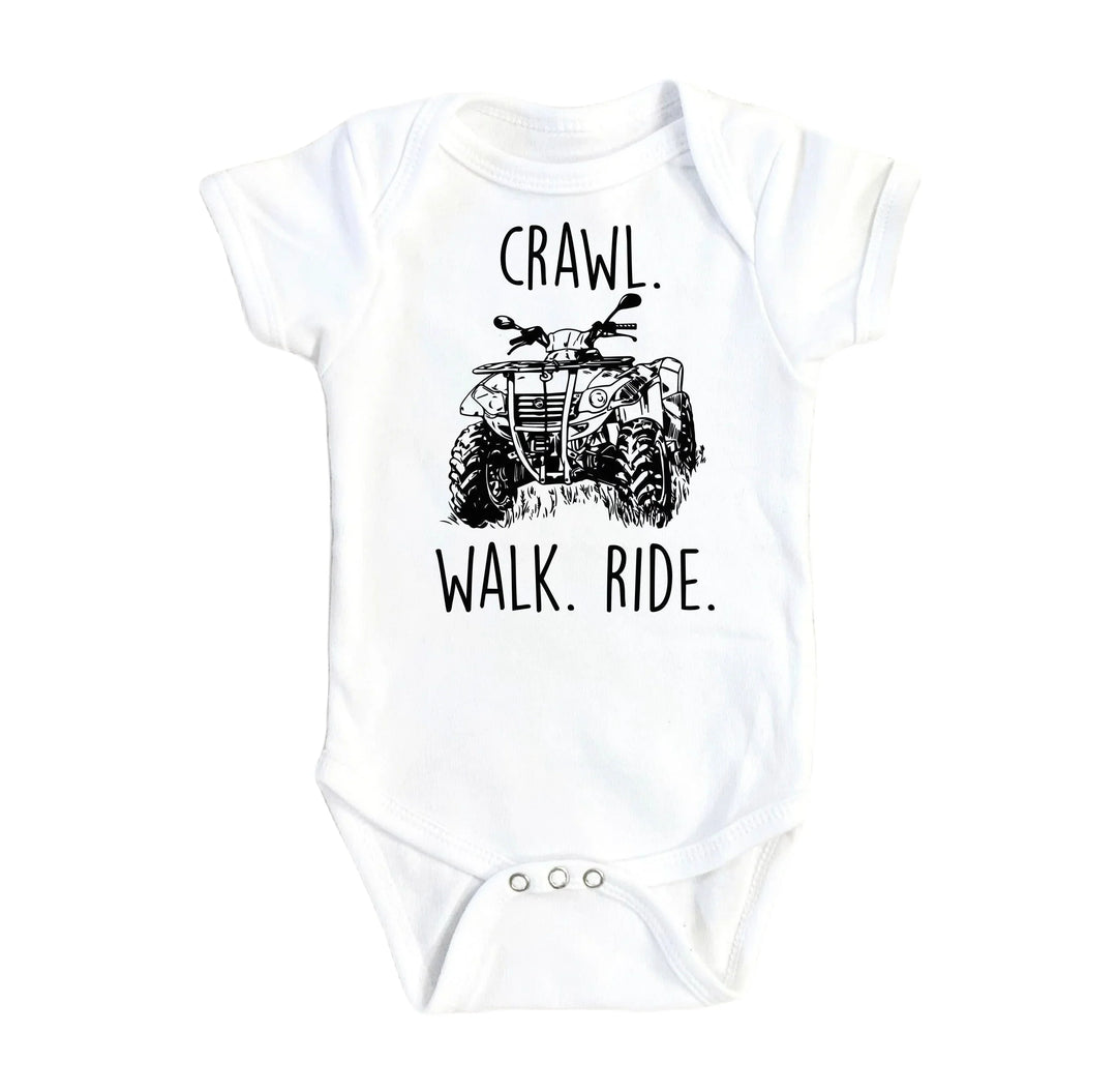 Atv Crawl - Baby Boy Girl Clothes Infant Bodysuit Funny Cute Newborn Onesie