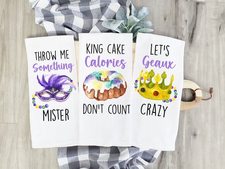 Funny Mardi Gras - Kitchen Tea Towel, Hand Dish, Housewarming, Funny, Friend, Gift