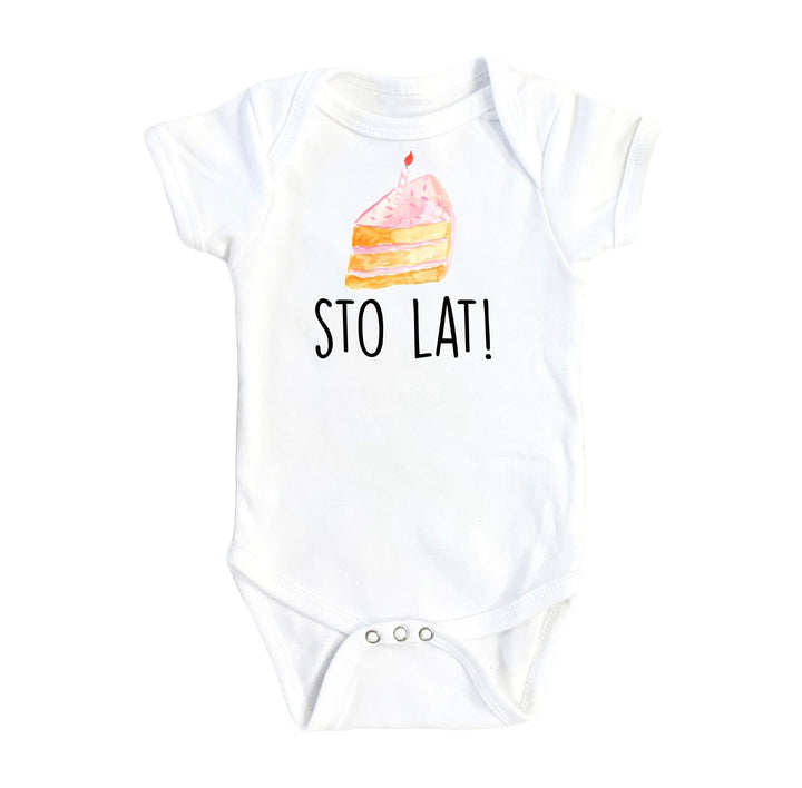 Polish Sto Lat Pink - Baby Boy Girl Clothes Infant Bodysuit Funny Cute Newborn Onesie