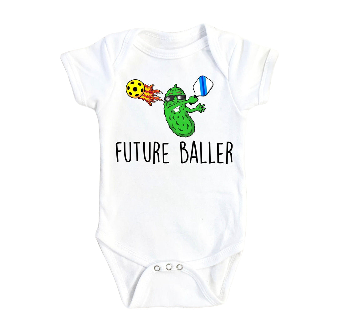 Pickleball Baller - Baby Boy Girl Clothes Infant Bodysuit Funny Cute Newborn Onesie