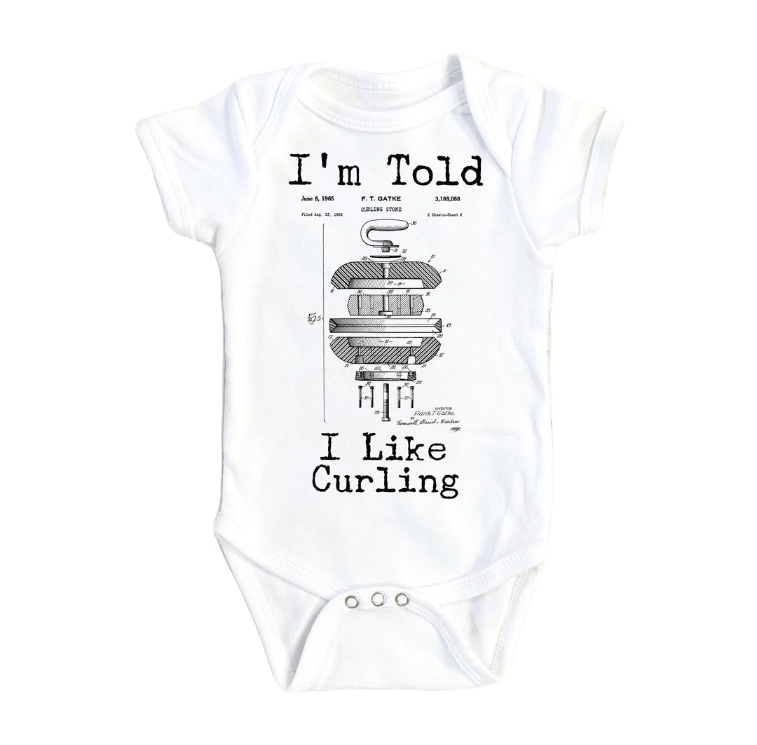 Curling Patent - Baby Boy Girl Clothes Infant Bodysuit Funny Cute Newborn Onesie