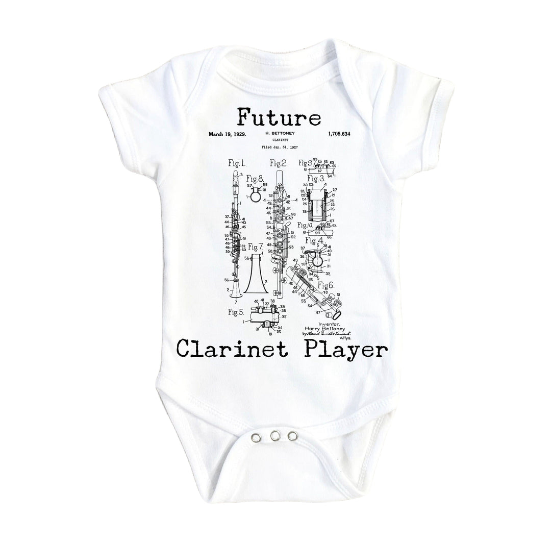 Clarinet Patent - Baby Boy Girl Clothes Infant Bodysuit Funny Cute Newborn Onesie