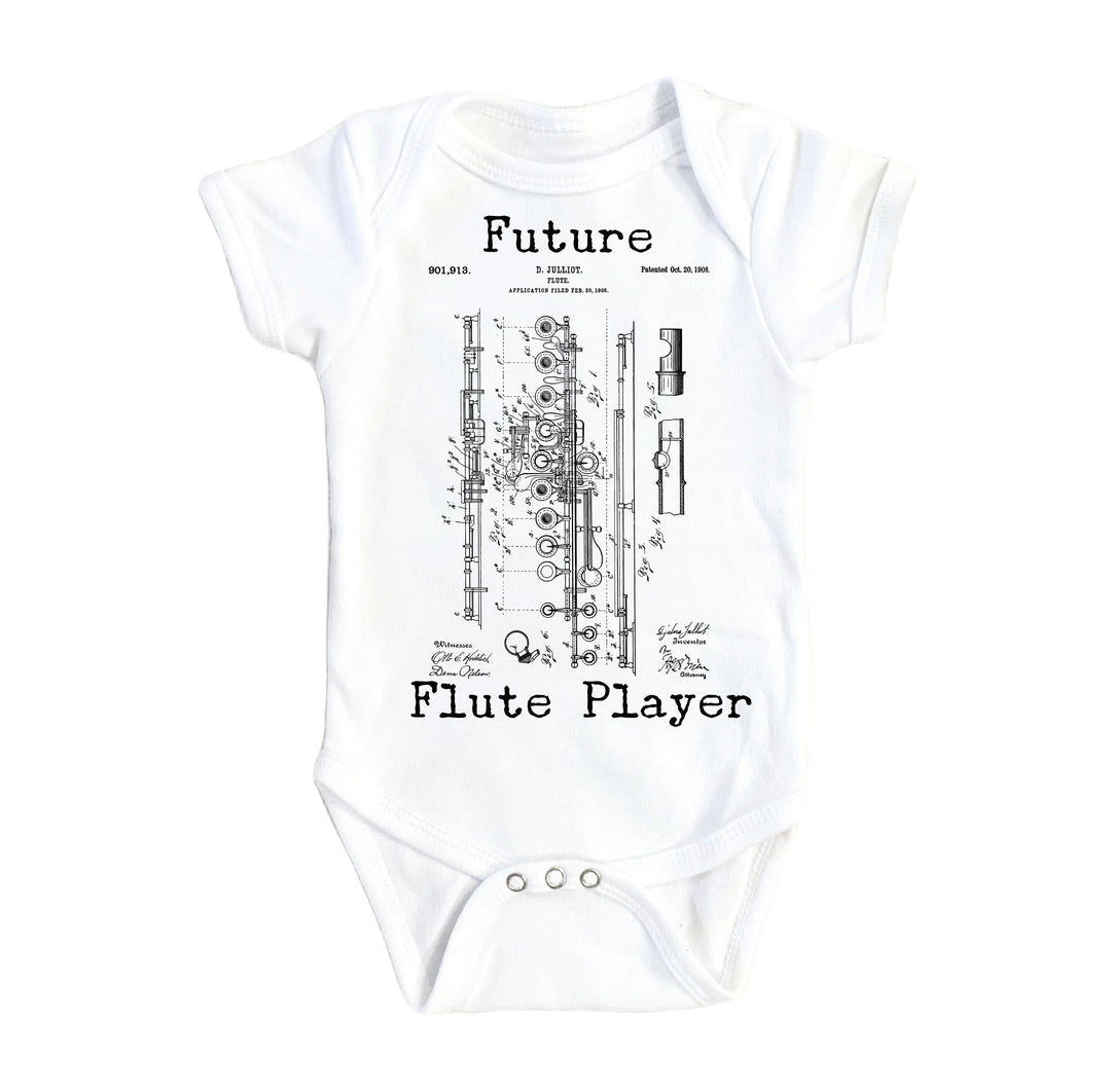 Flute Patent - Baby Boy Girl Clothes Infant Bodysuit Funny Cute Newborn Onesie