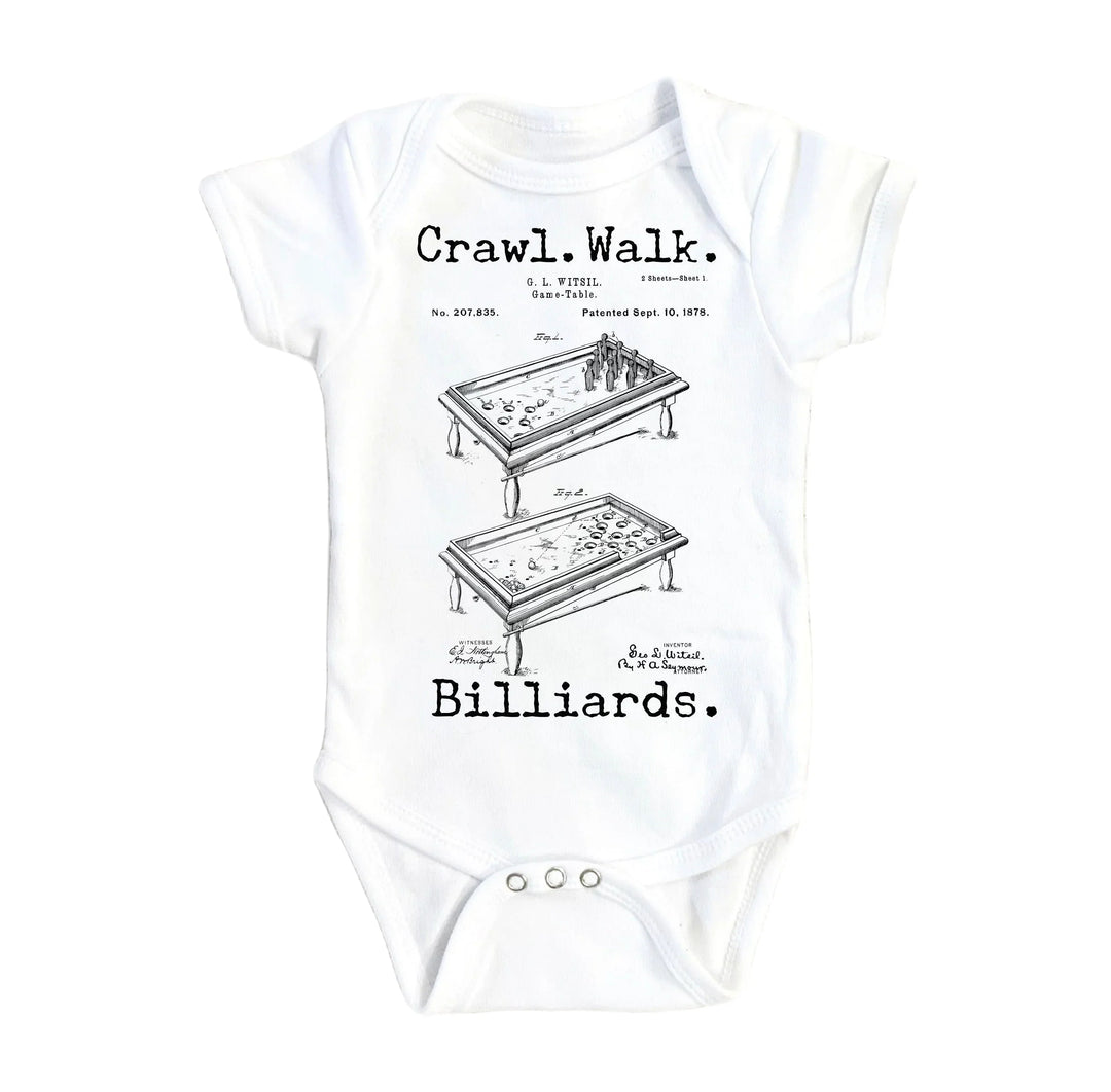 Pool Table Patent - Baby Boy Girl Clothes Infant Bodysuit Funny Cute Newborn Onesie