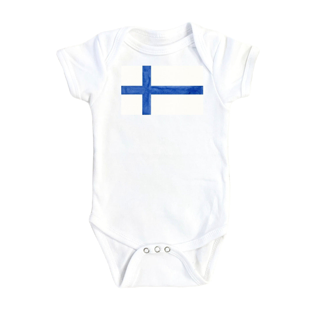 Finland Flag - Baby Boy Girl Clothes Infant Bodysuit Funny Cute Newborn Onesie