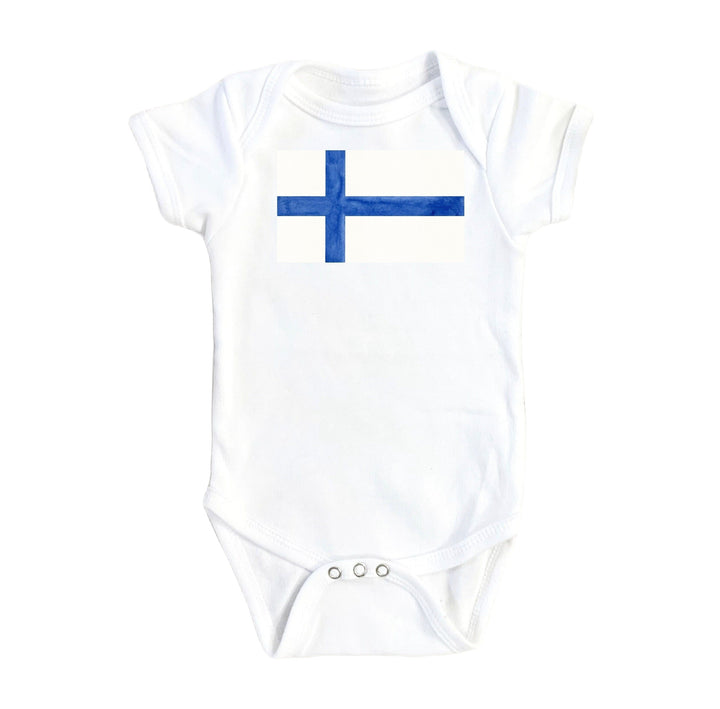 Finland Flag - Baby Boy Girl Clothes Infant Bodysuit Funny Cute Newborn Onesie