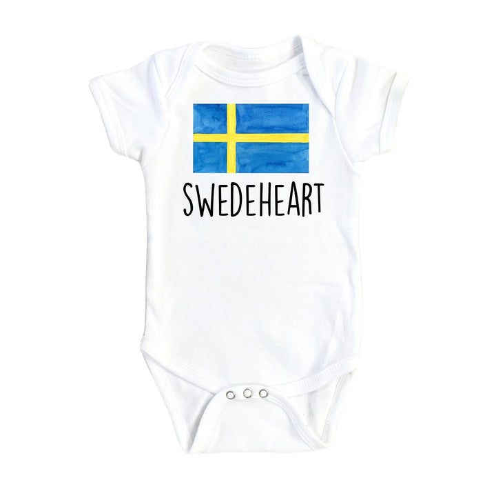 Sweden Heart - Baby Boy Girl Clothes Infant Bodysuit Funny Cute Newborn Onesie