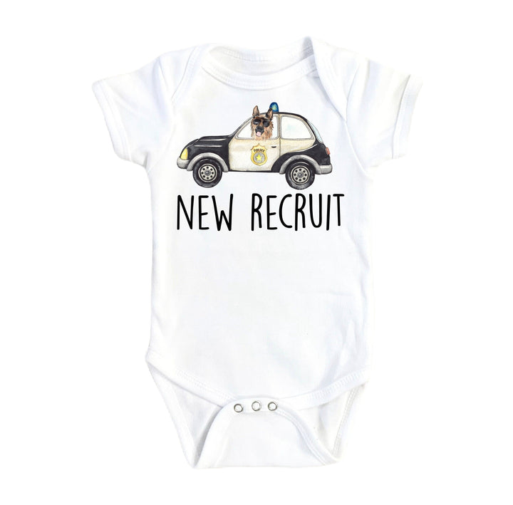 Police Recruit K9 - Baby Boy Girl Clothes Infant Bodysuit Funny Cute Newborn Onesie