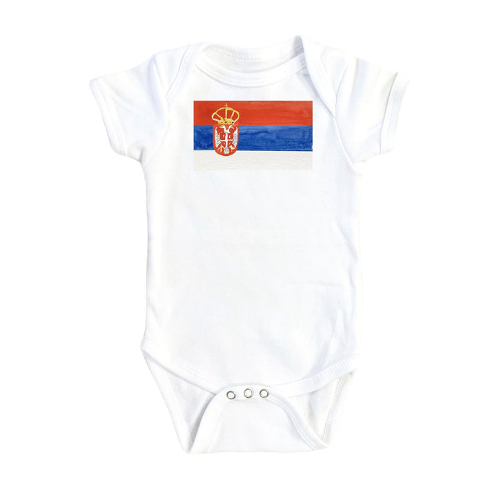 Serbian Flag - Baby Boy Girl Clothes Infant Bodysuit Funny Cute Newborn Onesie