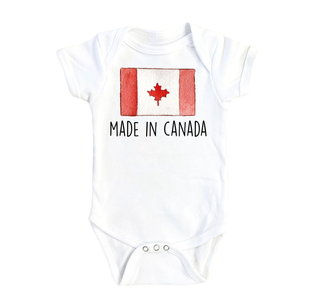 Canada Flag Made - Baby Boy Girl Clothes Infant Bodysuit Funny Cute Newborn Onesie