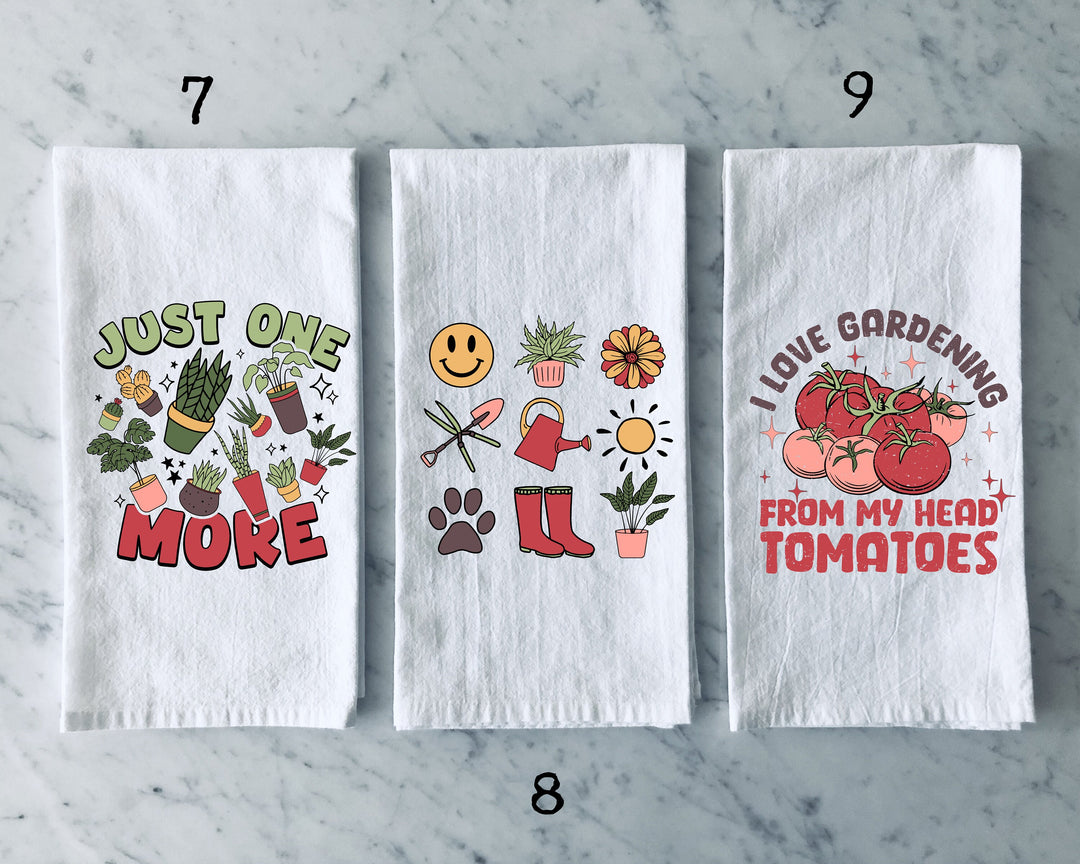 Garden Plant - Kitchen Tea Towel, Hand Dish, Housewarming, Funny, Friend, Gift