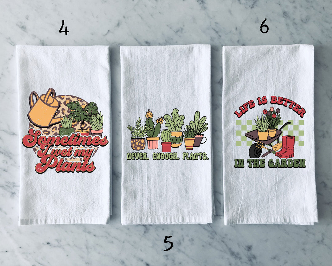 Garden Plant - Kitchen Tea Towel, Hand Dish, Housewarming, Funny, Friend, Gift