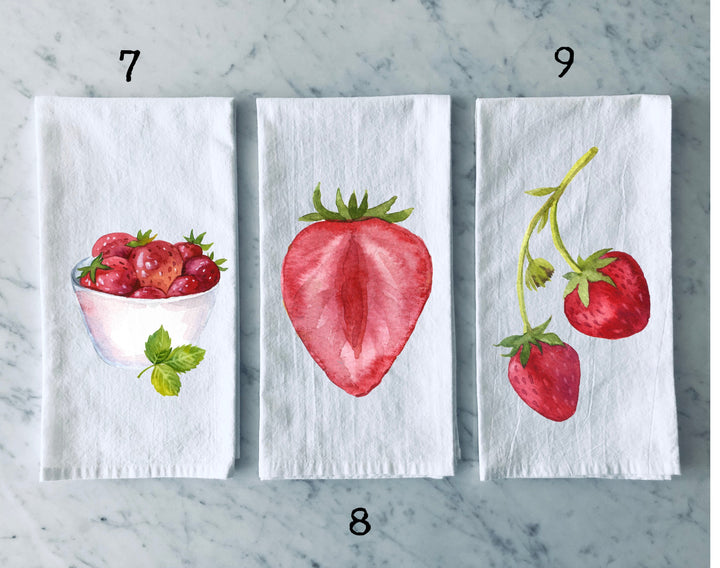 Strawberry Spring - Kitchen Tea Towel, Hand Dish, Housewarming, Funny, Friend, Gift