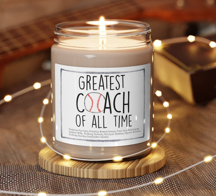 Baseball Great Coach - 9oz Soy Candle, Birthday,  Friend, Birthday Gift, Men Women