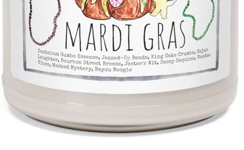 Mardi Gras - 9oz Soy Candle, Birthday,  Friend, Birthday Gift, Men Women 2