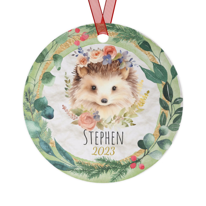 Hedgehog Animal Christmas Ornament, Ceramic, Personalized, Custom, Tree