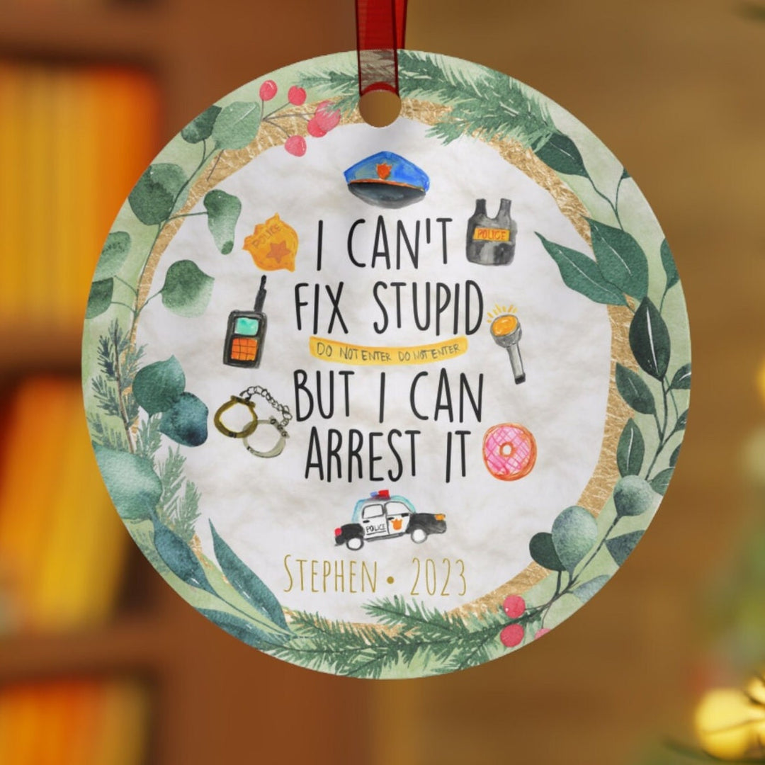 Police Officer Christmas Ornament, Ceramic, Personalized, Custom, Tree, Funny, Retirement 20