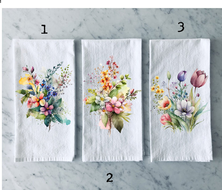 Spring Floral - Kitchen Tea Towel, Hand Dish, Housewarming, Funny, Friend, Gift 2