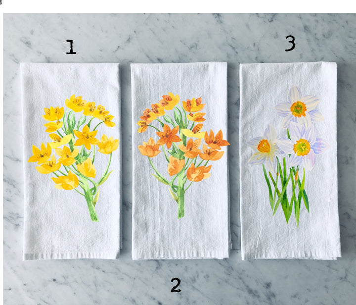 Floral Spring  - Kitchen Tea Towel, Hand Dish, Housewarming, Funny, Friend, Gift