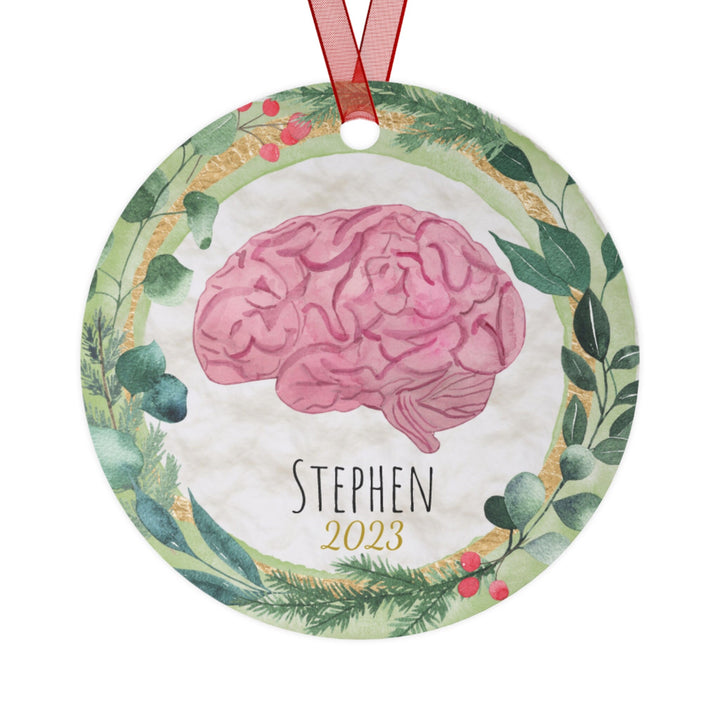 Psychologist Brain Christmas Ornament, Ceramic, Personalized, Custom, Tree 6
